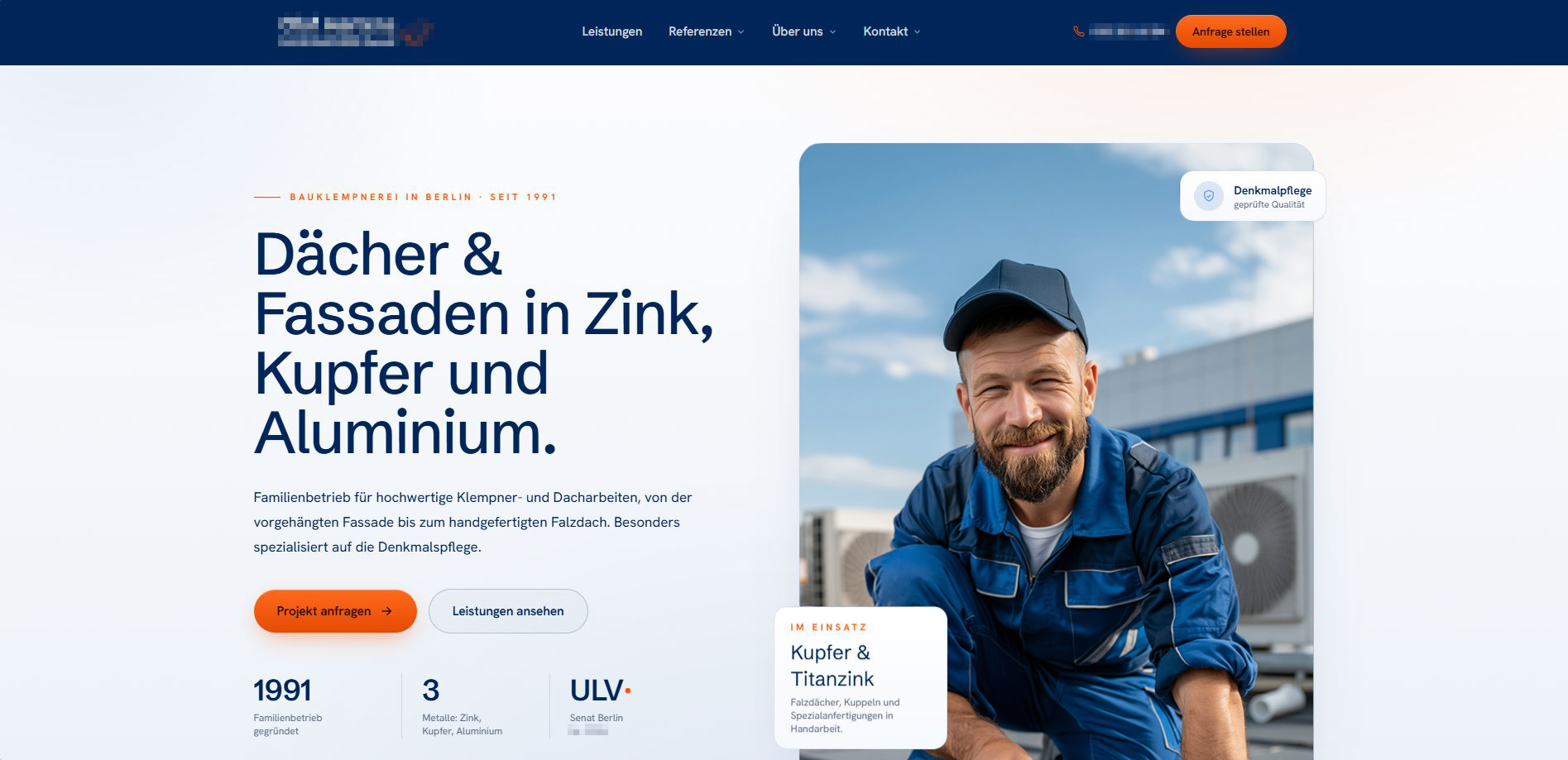 Neue Website von Olaf Martens Bauklempnerei